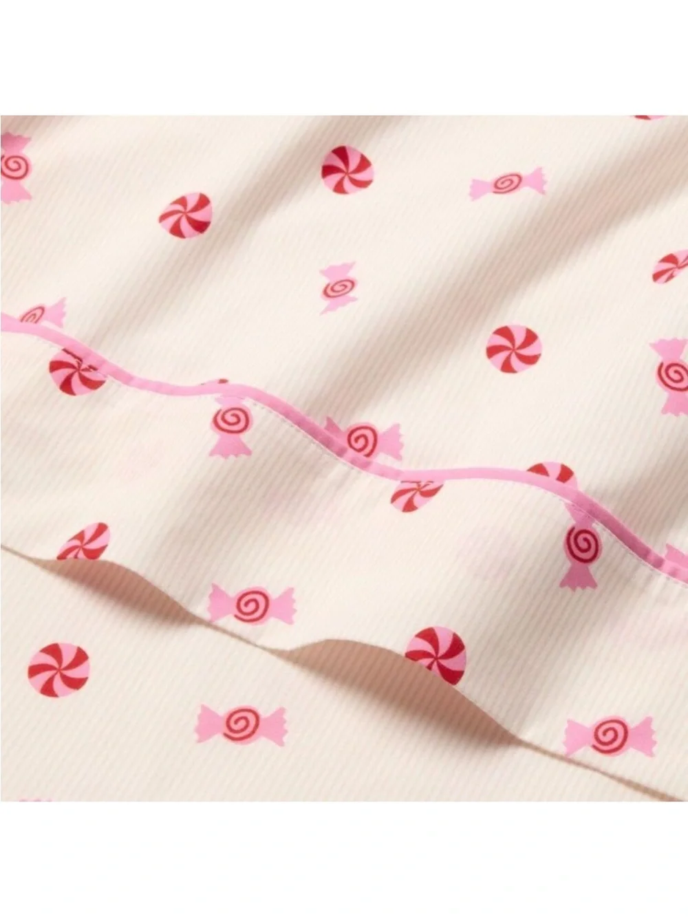 NEW! Pillowfort - Candy Stripes Kids' Cotton Sheet Set, Full, Pink